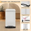 3.2 Gallon Step On Trash Can with Soft Close Lid, Modern Garbage Can with Oot Pedal and Inner Bucket, Metal Waste Basket for Bathroom, Bedroom - 3 of 4