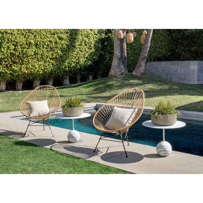 Sand 14-Inch Round Plastic-Stone Outdoor Planter