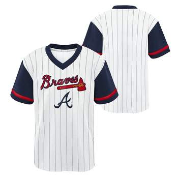 MLB Atlanta Braves Boys' White Pinstripe Pullover Jersey