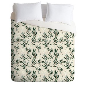 Twin/Twin XL Holli Zollinger Olive Bloom Duvet Cover Set Green - Deny Designs, White