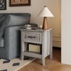 Nightstand for Bedroom with Charging Station, Farmhouse End Tables for Living Room with Drawer - 3 of 4