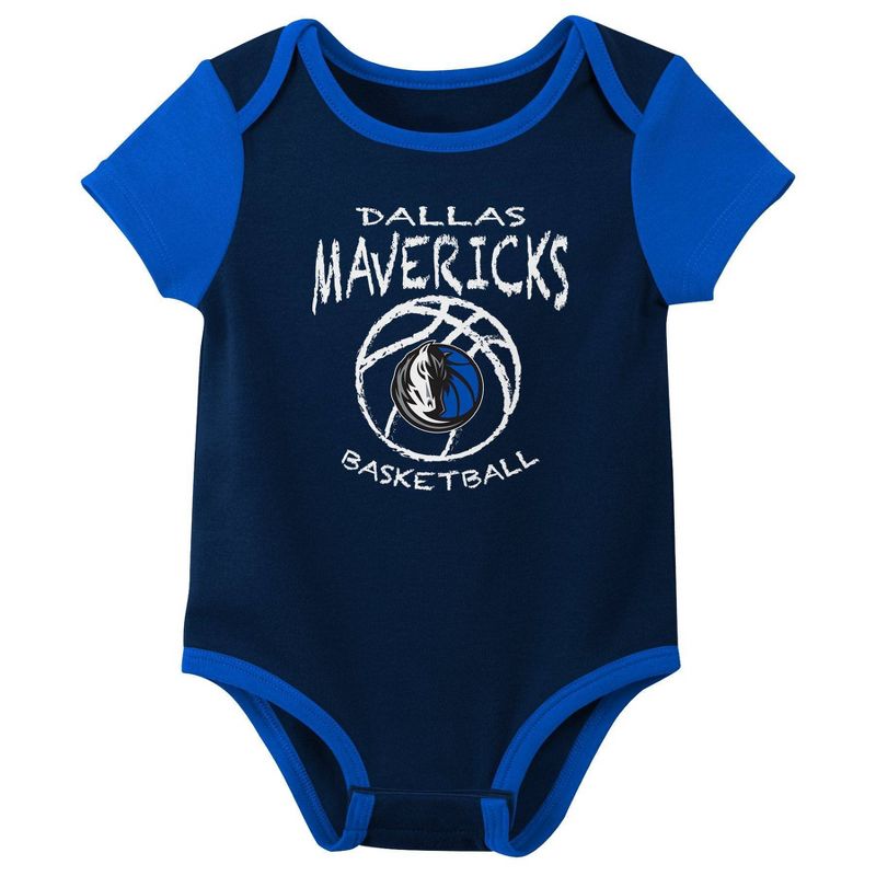 NBA Dallas Mavericks Infant Boys&#39; 3pk Bodysuit Set, 4 of 5