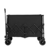 FURNIinspire Wheelbarrows And Lawn Carts Beach Wagon Lawn Cart Garden Cart, Heavy Duty Folding Utility Yard Cart, Black, 20.87"*42.91"*32.68" - 4 of 4