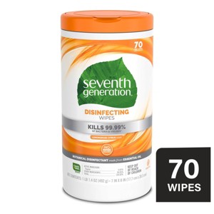 Seventh Generation Lemongrass Citrus Disinfecting Wipes - 70ct - 1 of 4