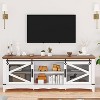 75" Rustic TV Stand for Living Room with Barn Doors - Farmhouse Entertainment Center for 75 Inch TV, With Open Shelves - 2 of 4
