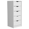 Okak Tall Narrow Dresser for Bedroom w 5 Drawers,Storage Chest of Drawers Nightstand w Pull Out System for Closet Bedside Living Room Hallway, White - 3 of 4