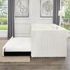 Twin Size Upholstered Daybed with Striped Corduroy Fabric - 4 of 4