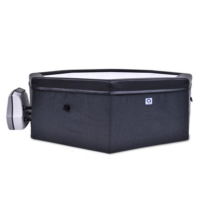 Jleisure Avenli Aegean 1,200 Liter 65 inch 6 Person Portable Rigid Foam Wall Hot Tub Spa with Insulated Cover and Floor Protector, Black