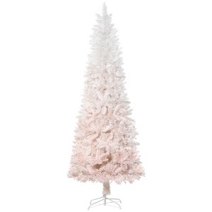 NAYSAYE 6ft Unlit Pencil Fir Artificial Christmas Tree with Realistic Branch Tips and Stable Steel Base for Holiday Decor, Pink, 28.8"*28.8"*70.8" - 1 of 4