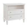 FONTOI Nightstand with Open Space and 2 Drawers, Fluted Pilasters Design Side Table with Charging Station, White, 15"*27.3"*28.3" - 4 of 4
