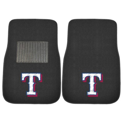 MLB Texas Rangers Embroidered Car Mat Set - 2pc