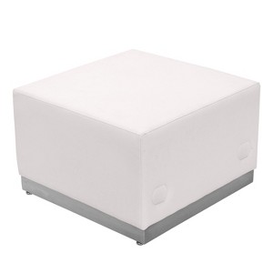 Emma and Oliver Modular Reception Ottoman with Brushed Stainless Steel Base - 1 of 2