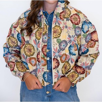 Women's Blooming Bomber Jacket - eesome