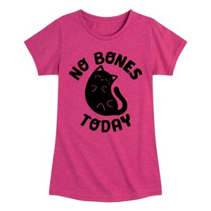 Girls' - Instant Message - No Bones Today Melty Cat Fitted Short Sleeve Graphic T-Shirt - 1 of 4