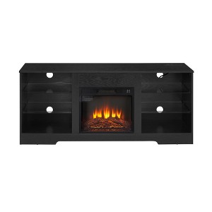 NAYSAYE Indoor Fireplace TV Stand with Realistic Flame and Warm Ambience for Living Room or Bedroom, Black, 57.87"*15.35"*24.41" - 1 of 4