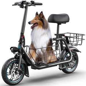 Mastgoal 550W Electric Scooter with Seat for Adults, 12 inch Commuter Electric Scooter for Dogs with Front & Back Basket- up to 20 Miles 18.6MPH - 1 of 4