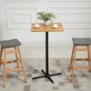 HOMCOM 24" Industrial Modern Pub Bar Table, 40.5 Inch Height Adjustable Cocktail table Square Dining Table for Kitchen or Dining Room - 2 of 4