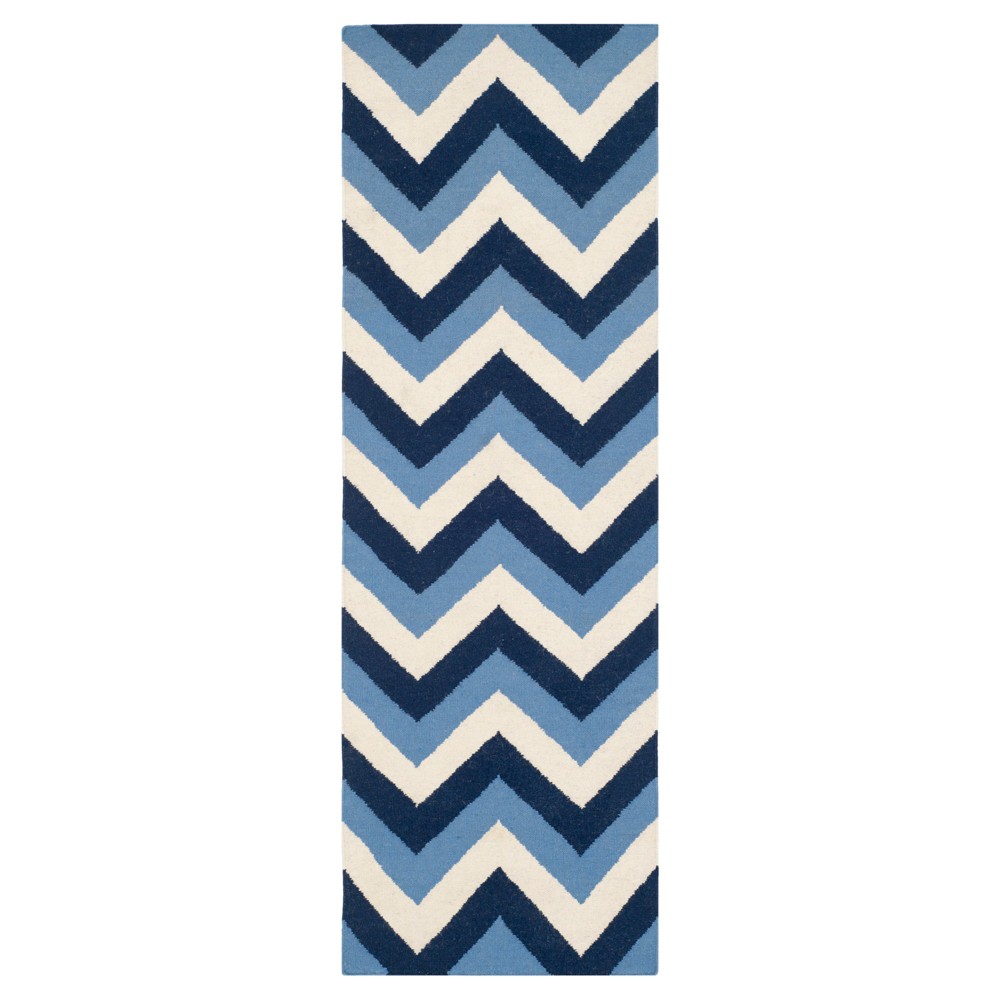  Runner Julianne Dhurrie Accent Rug Navy/Light Blue