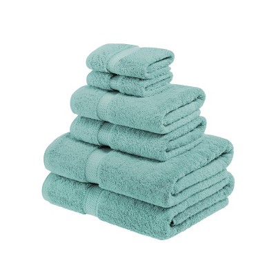Turquoise Egyptian Cotton 6-Piece Towel Set
