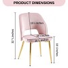 Velvet Upholstery Dining Chair Set of 2,Modern Kitchen Chair with Hollow Back and Gold Metal Legs for Dining Room-Baofuwish - 4 of 4