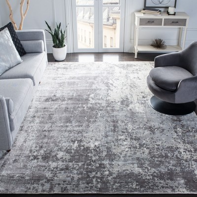 Hand-Knotted Aqua Abstract Wool and Viscose Area Rug, 8' x 10'