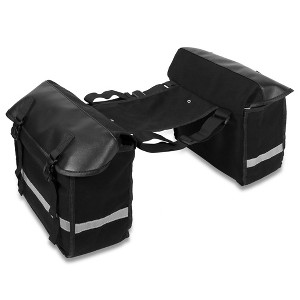 Unique Bargains Waterproof Nylon Cycling Luggage Motorcycle Saddlebag Side Tool Bags Black 1Pair - 1 of 4