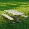 Pilot Rock 6 or 8 Foot Outdoor Galvanized Steel Metal Non-Tip and Non-Trip Picnic Table Legs Kit for Backyard, Park, or Camp Dining (Frame Only) - 2 of 4