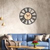 20 Inch Large Wall Clock Living Room Bedroom Decor Metal Silent Non Ticking Analog Clock Wooden Roman Numerals 50cm - 4 of 4