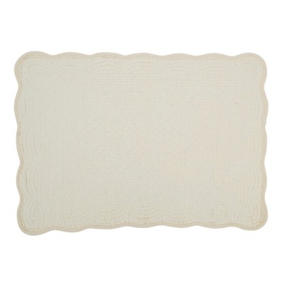 Ivory Quilted Cotton Rectangle Placemats Set of 4