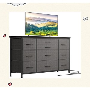 Garvee Stylish 55'' TV Console with 10 Drawers & Built-in Power Outlet – Versatile Storage for Any Room - 1 of 4