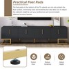 Whisen Modern TV Stand with Metal Legs & Gold Handles, Console Table with Cabinets and Adjustable Shelves, Fits TVs Up to 80'' - 2 of 4