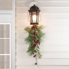 Northlight Frosted Berries and Pine Cones Artificial Christmas Teardrop Swag - 30" - Unlit - 2 of 4
