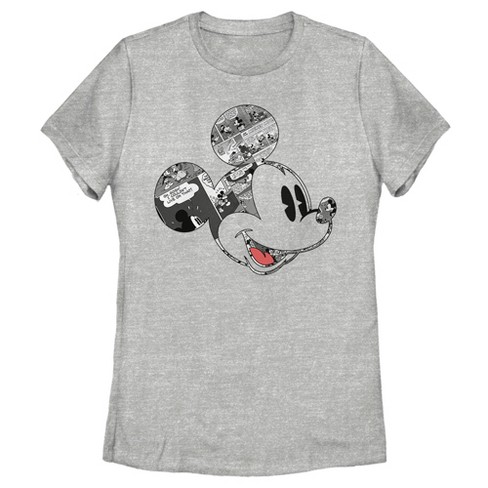 Women's Mickey & Friends Comic Book Mickey Mouse Face T-shirt : Target