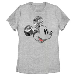 Visiter la boutique DisneyFemme Disney Mickey And Friends Mickey Mouse Faces T-Shirt avec Col en V 