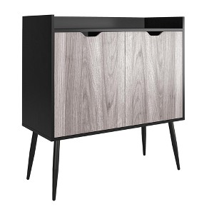 RealRooms Grafton Bar Cabinet, Black Oak - 1 of 4