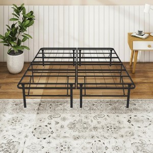 Yardgrace-Metal Mattress Foundation Bed Frame, King Size Bed Base, Bedroom Furniture, Black - 1 of 4