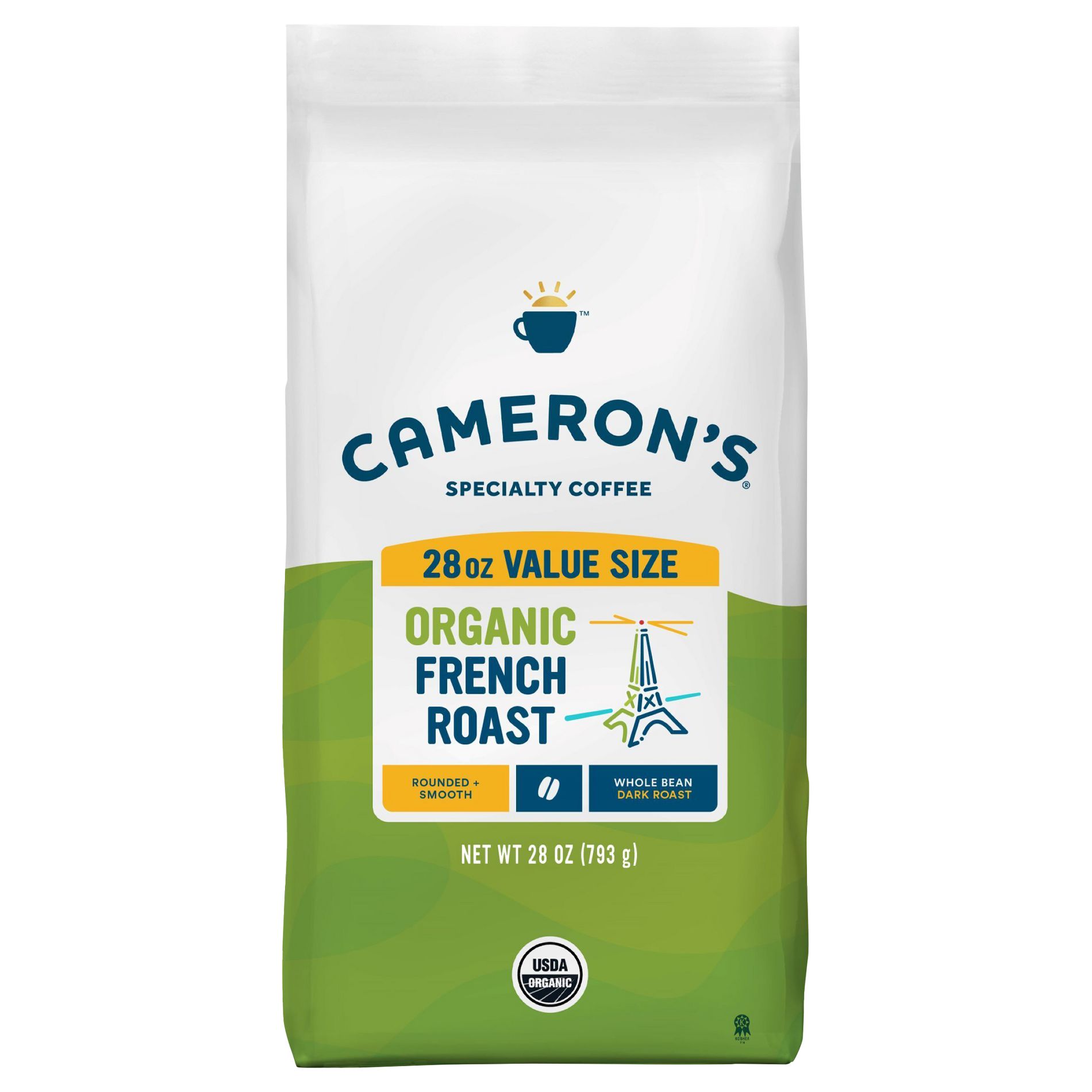 Cameron's Organic French Dark Roast Whole Bean Coffee - 28oz