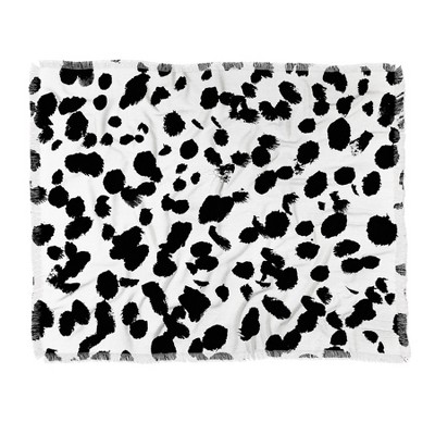 Amy Sia Animal Spot Black and White Woven Throw Blanket, 50x60 - Deny Designs