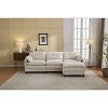 Hyleory Corduroy L-Shaped Sectional Sofa, 3-Seater Couch with Movable Ottoman, Modular Living Room Furniture for Apartments - 3 of 4