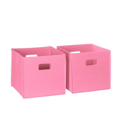 2pc Folding Kids' Toy Storage Bin Set Pink - Riverridge : Target