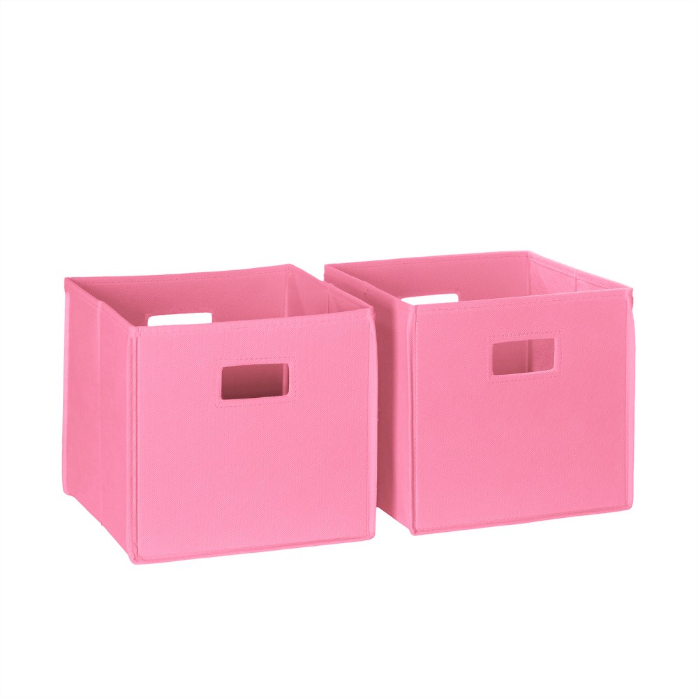 Photos - Clothes Drawer Organiser 2pc Folding Kids' Toy Storage Bin Set Pink - RiverRidge