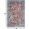 Medallion Floral Rug,Vintage Distressed Low-Pile Non-Slip Indoor Carpet, Machine Washable Area Rug for Home, Office & Bedroom Decor - 2 of 4