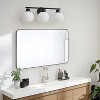 POWLIG 21.65-in 3-Light Matte Black Modern Dimmable Bathroom Transitional Vanity Light with Milky White Glass Shade - 4 of 4