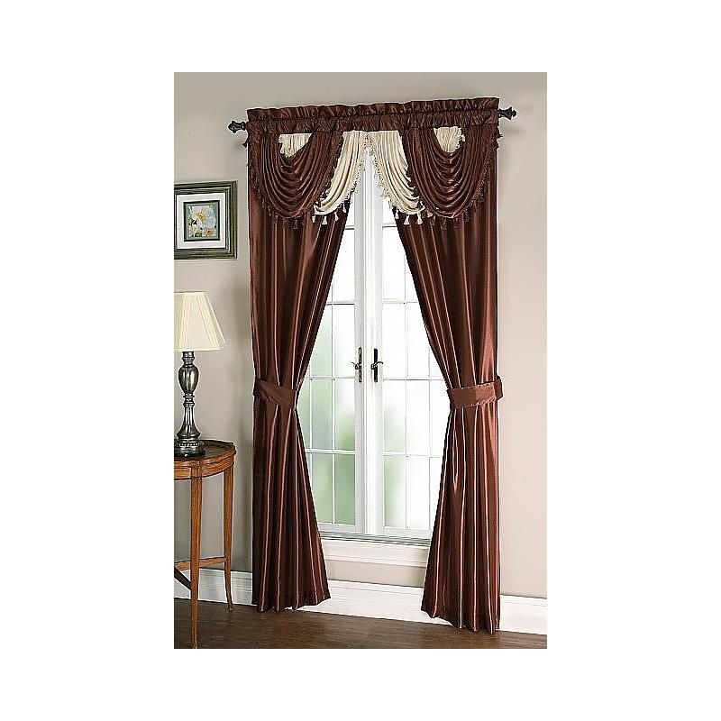 Kate Aurora Satin Semi Sheer Complete 5 Piece Window in a Bag Attached Curtain Set, 2 of 4