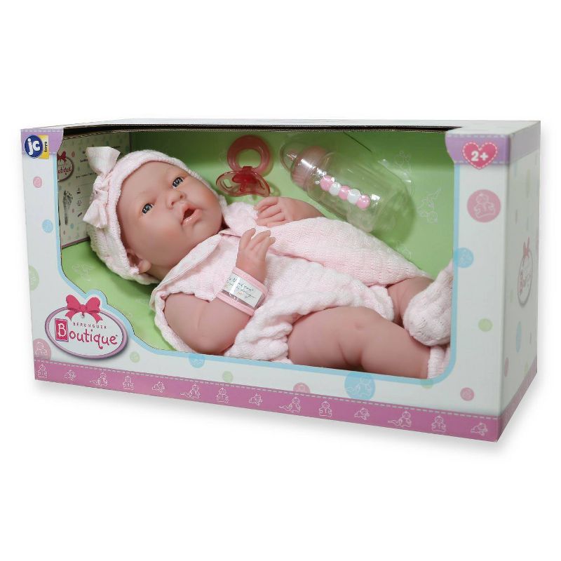 JC Toys La Newborn 15&#34; Girl Doll - Pretty in Pink Knit Blanket Set, 6 of 10