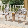 ADILE Outdoor Armless Dining Chairs with Hand-Woven Rattan Set of 2 - 3 of 4