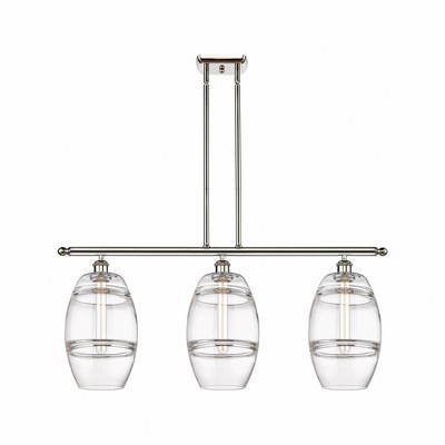 Vaz - 3 Light Stem Hung Island In Industrial Style-10.38 Inches Tall and 36 Inches Wide