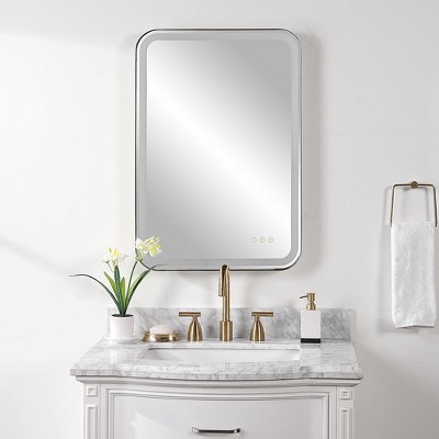 Black 22" x 32" LED Lighted Vanity Mirror