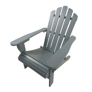 VisioGear Patio Folding Adirondack Chair, Patio Folding Chair with Sloping Seat, Patio Lawn Chair for Outside Garden, Gray, 28.35"*30.71"*36.81" - 1 of 4