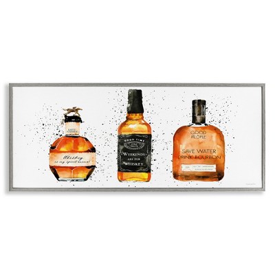 Stupell Industries Funny Phrases Whiskey Bottles, 30" x 13"